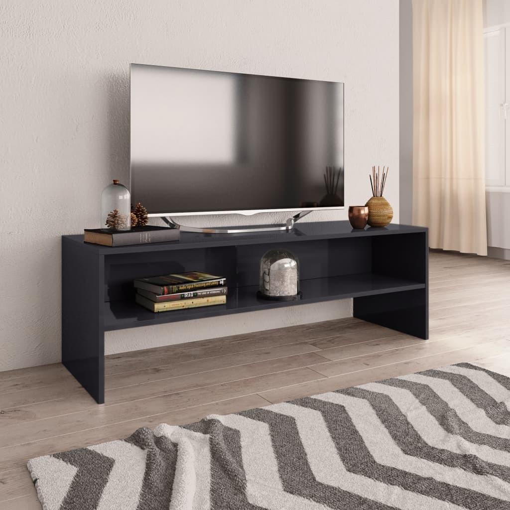 Tv-bord 120x40x40 cm konstrueret træ grå højglans