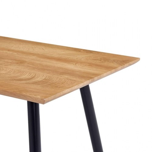 Spisebord 120 x 60 x 74 cm MDF egetræsfarve og sort