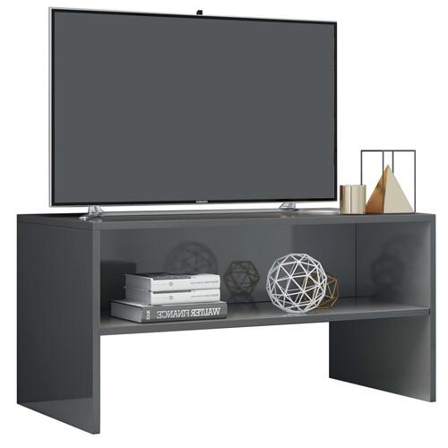 Tv-skab højglans 80 x 40 x 40 cm spånplade grå