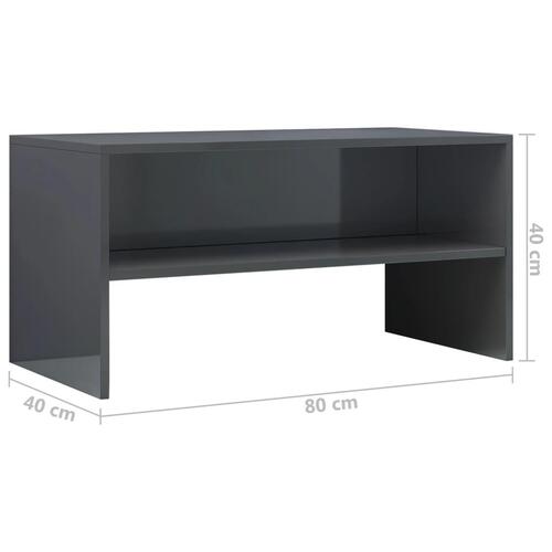 Tv-skab højglans 80 x 40 x 40 cm spånplade grå