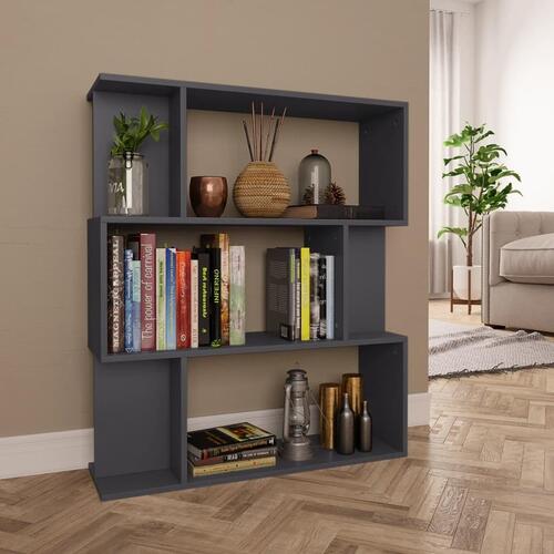 Bogskab/rumdeler 80 x 24 x 96 cm spånplade grå