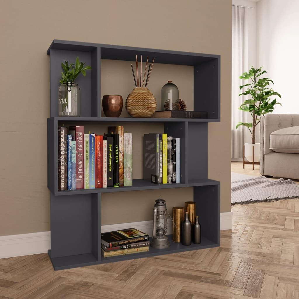 Bogskab/rumdeler 80 x 24 x 96 cm spånplade grå