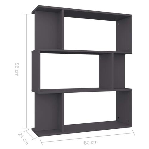 Bogskab/rumdeler 80 x 24 x 96 cm spånplade grå