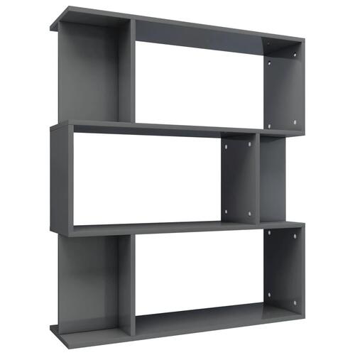 Bogskab/rumdeler 80 x 24 x 96 cm spånplade grå højglans