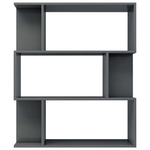 Bogskab/rumdeler 80 x 24 x 96 cm spånplade grå højglans