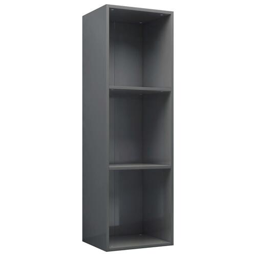 Bogskab/tv-skab 36 x 30 x 114 cm spånplade grå højglans
