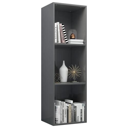 Bogskab/tv-skab 36 x 30 x 114 cm spånplade grå højglans