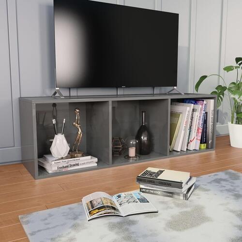 Bogskab/tv-skab 36 x 30 x 114 cm spånplade grå højglans