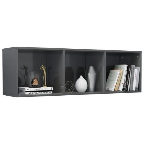 Bogskab/tv-skab 36 x 30 x 114 cm spånplade grå højglans