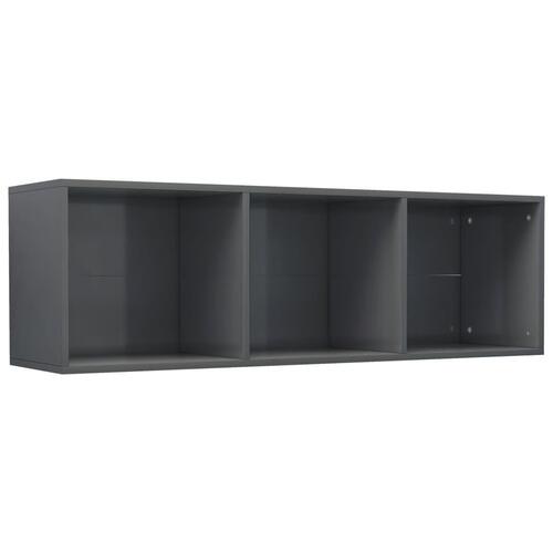 Bogskab/tv-skab 36 x 30 x 114 cm spånplade grå højglans