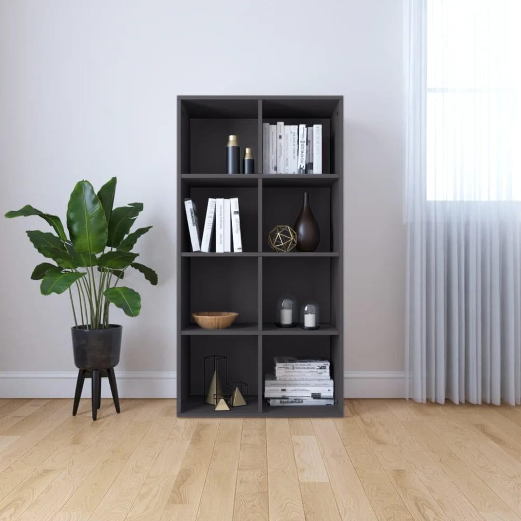 Bogreol/skænk 66x30x130 cm konstrueret træ grå