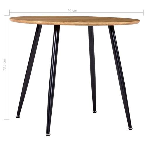 Spisebord 90 x 73,5 cm MDF egetræsfarve og sort
