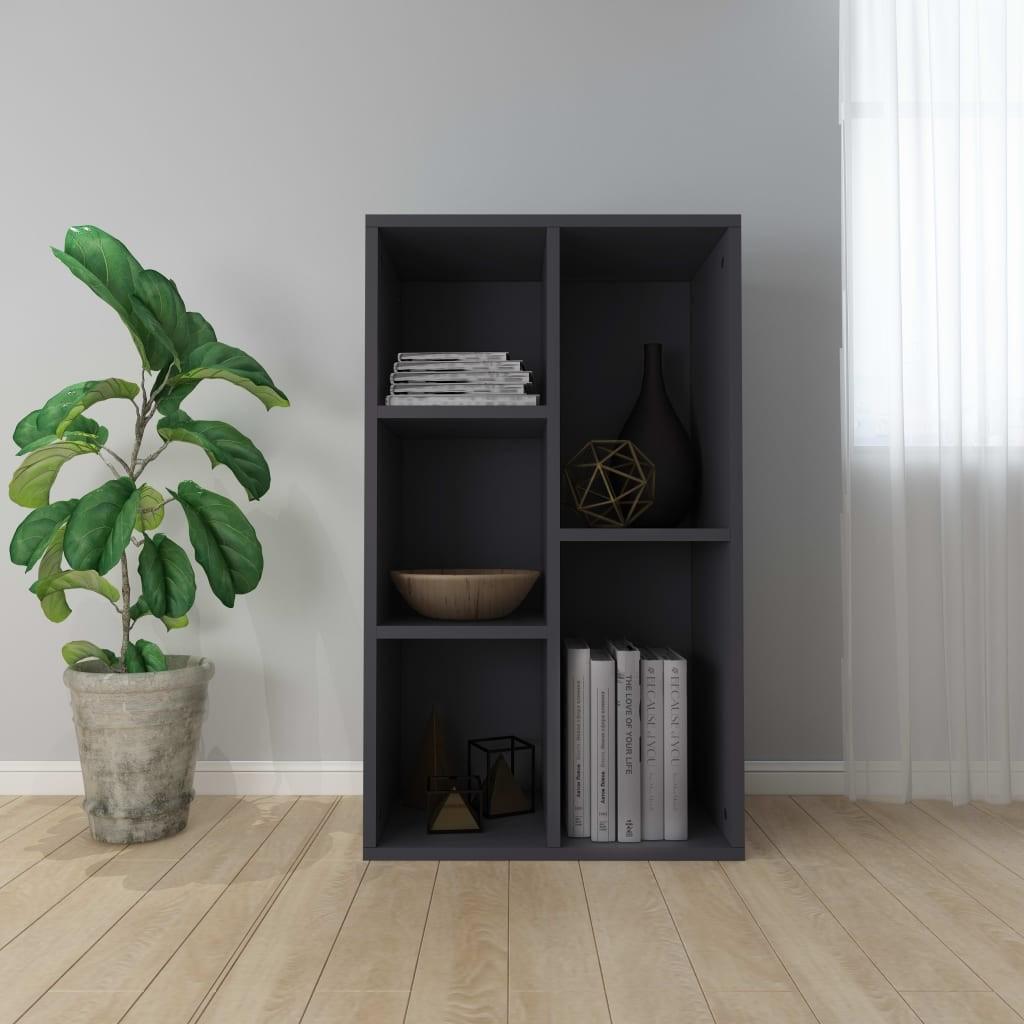 Bogreol/skænk 50x25x80 cm konstrueret træ grå