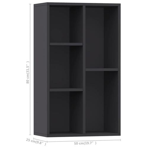 Bogskab/skænk 45 x 25 x 80 cm spånplade grå