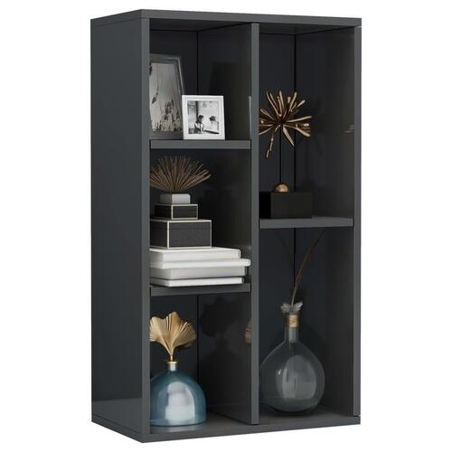 Bogskab/skænk 45 x 25 x 80 cm spånplade grå højglans
