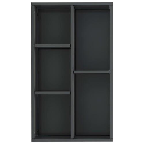 Bogskab/skænk 45 x 25 x 80 cm spånplade grå højglans