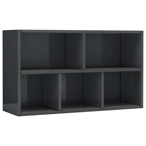 Bogskab/skænk 45 x 25 x 80 cm spånplade grå højglans