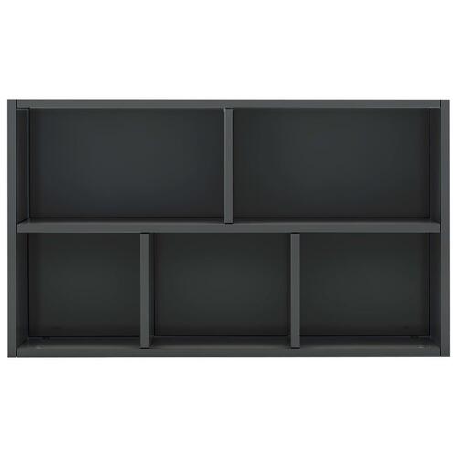 Bogskab/skænk 45 x 25 x 80 cm spånplade grå højglans