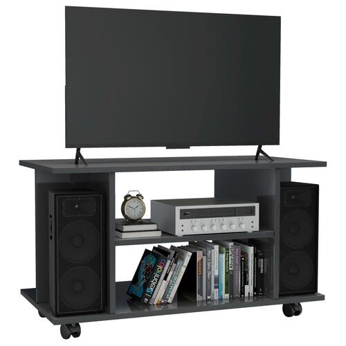 Tv-skab med hjul 80 x 40 x 40 cm spånplade grå højglans