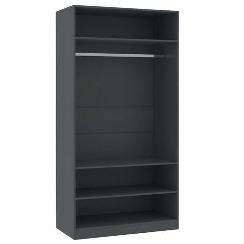 Klædeskab 100 x 50 x 200 cm spånplade grå