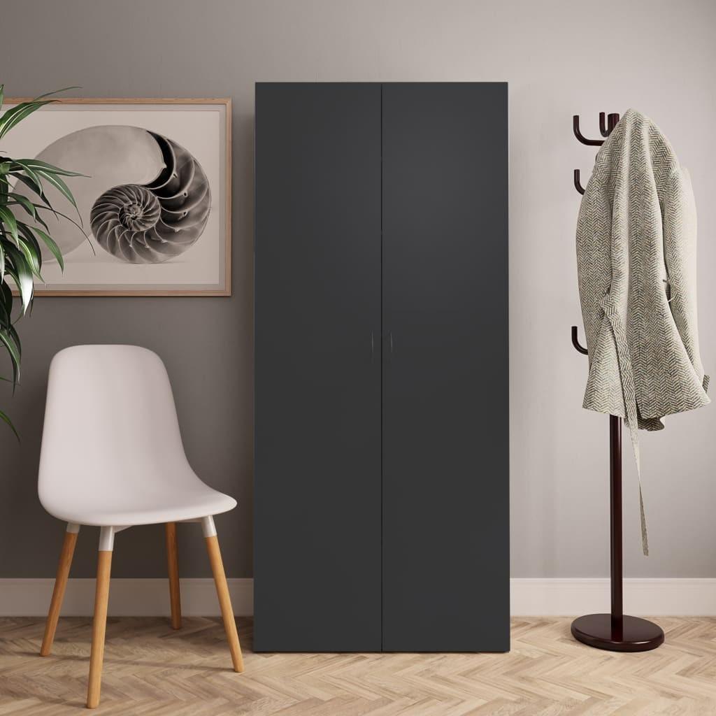 Skoskab 80x35,5x180 cm konstrueret træ grå