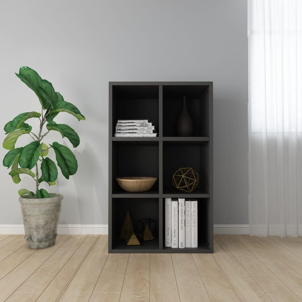 Bogreol/skænk 66x30x98 cm konstrueret træ grå