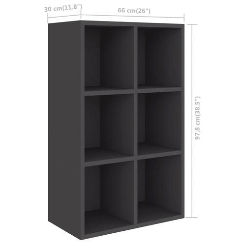 Bogskab/skænk 66x30x97,8 cm spånplade grå