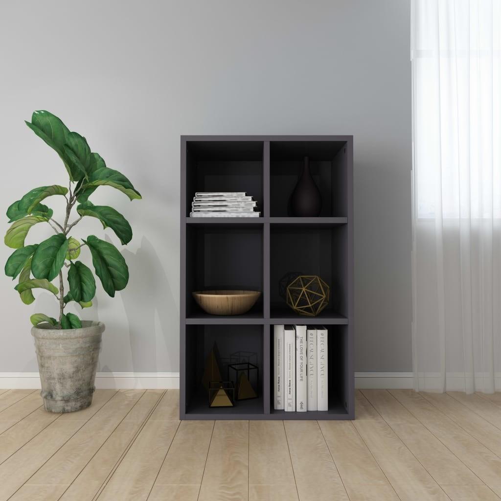 Bogskab/skænk 66x30x97,8 cm spånplade grå højglans