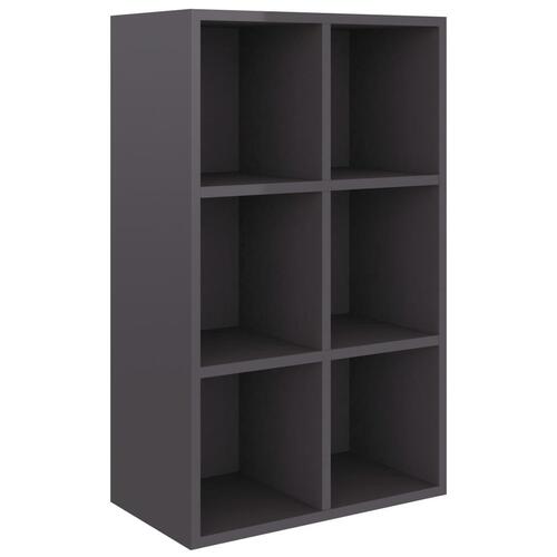 Bogskab/skænk 66x30x97,8 cm spånplade grå højglans