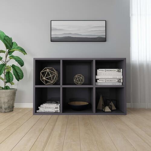 Bogskab/skænk 66x30x97,8 cm spånplade grå højglans