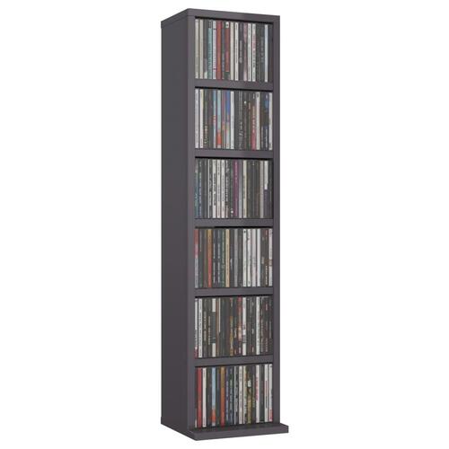 CD-reol 21 x 16 x 88 cm spånplade grå højglans