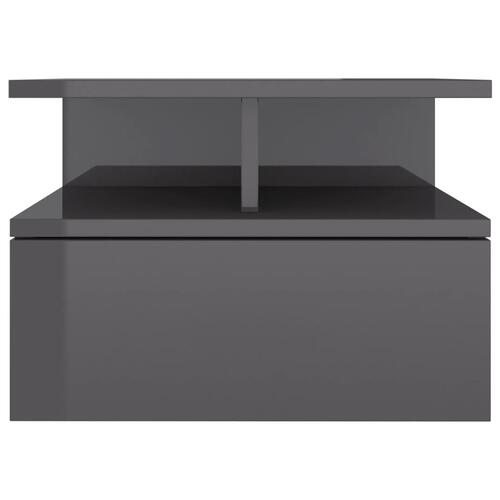 Svævende natborde 2 stk. 40 x 31 x 27 cm spånplade grå højglans