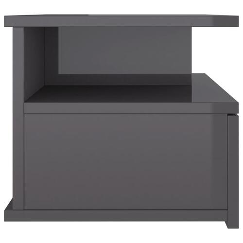 Svævende natborde 2 stk. 40 x 31 x 27 cm spånplade grå højglans