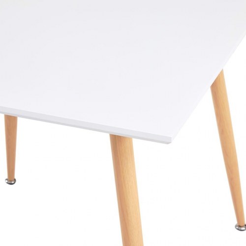 Spisebord 80,5 x 80,5 x 73 cm MDF hvid og egetræsfarve