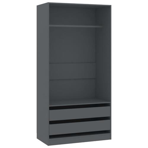 Klædeskab 100 x 50 x 200 cm spånplade grå