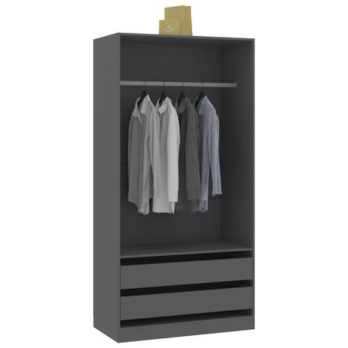 Klædeskab 100 x 50 x 200 cm spånplade grå