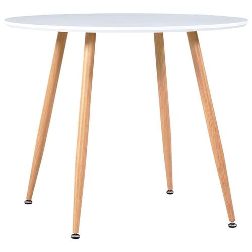 Spisebord 90 x 73,5 cm MDF hvid og egetræsfarve