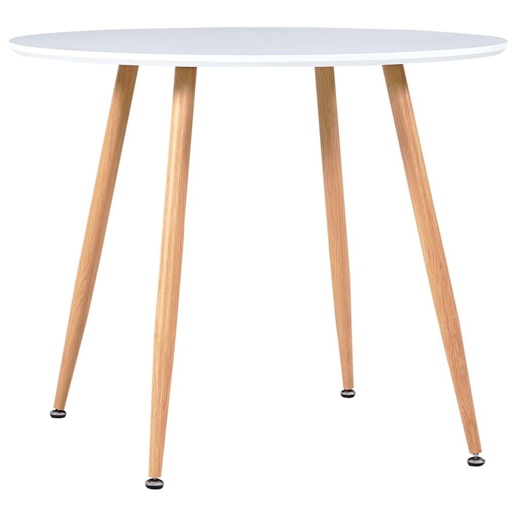 Spisebord 90 x 73,5 cm MDF hvid og egetræsfarve