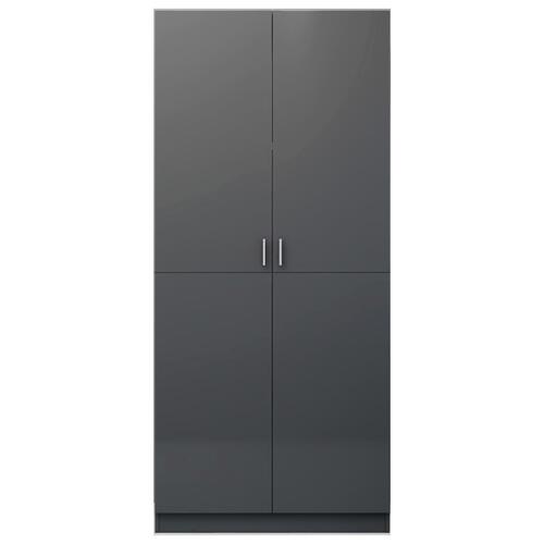Klædeskab 80 x 52 x 180 cm spånplade grå højglans