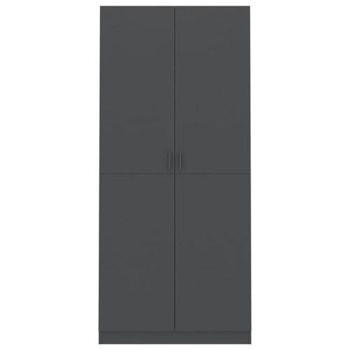 Klædeskab 90 x 52 x 200 cm spånplade grå