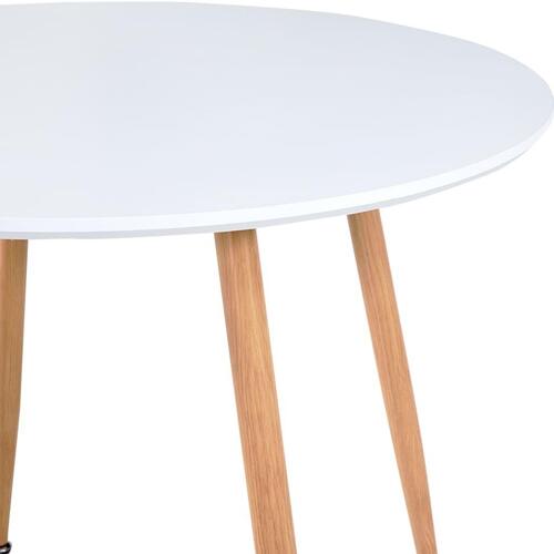 Spisebord 90 x 73,5 cm MDF hvid og egetræsfarve