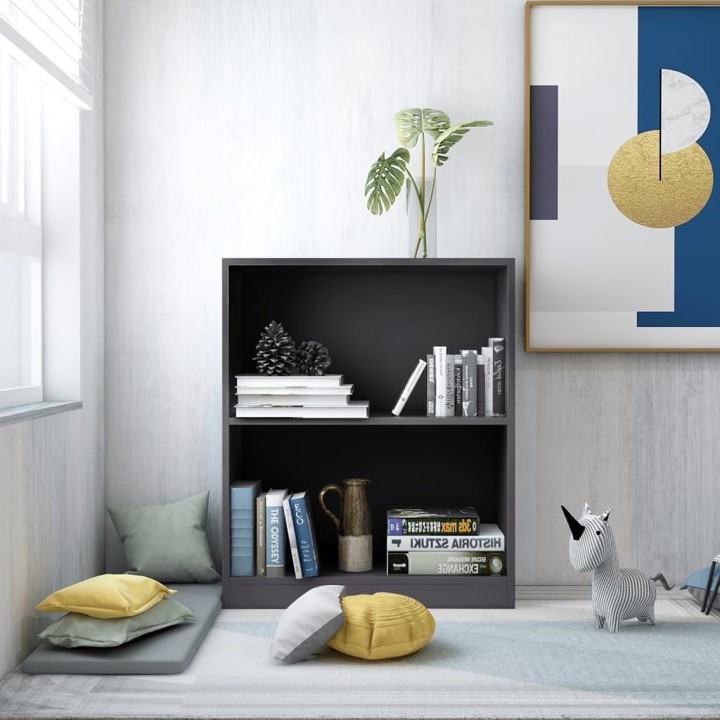 Bogreol 60x24x76 cm konstrueret træ sort