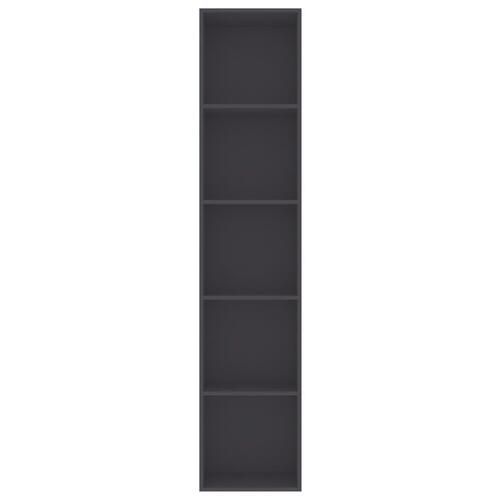 Bogskab 40 x 30 x 189 cm spånplade grå