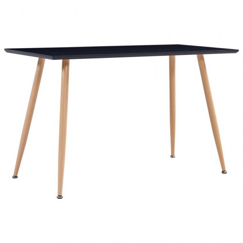 Spisebord 120 x 60 x 74 cm MDF sort og egetræsfarve