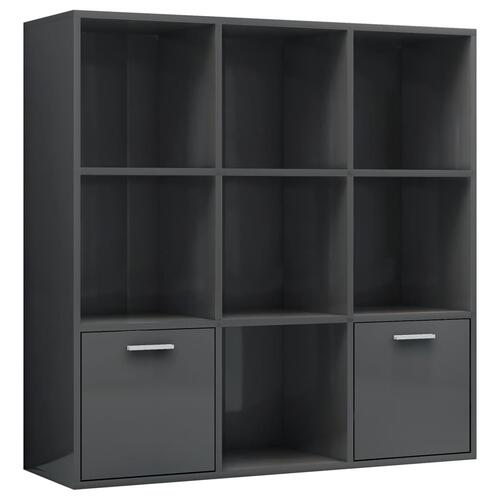Bogskab 98x30x98 cm spånplade grå højglans