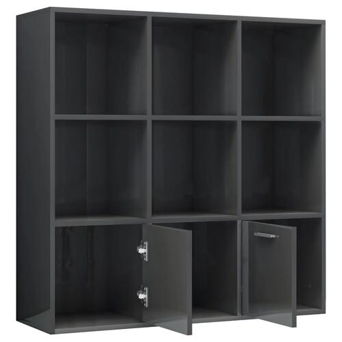 Bogskab 98x30x98 cm spånplade grå højglans