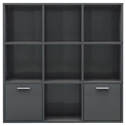 Bogskab 98x30x98 cm spånplade grå højglans