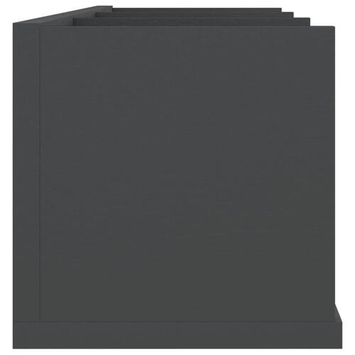 CD-hylde 75 x 18 x 18 cm spånplade grå