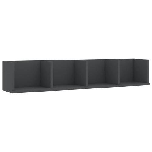 CD-hylde 100 x 18 x 18 cm spånplade grå