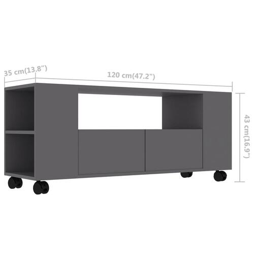 Tv-skab 120x35x43 cm spånplade grå